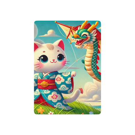 Geisha Kitten and the Dragon Kite Playing Cards