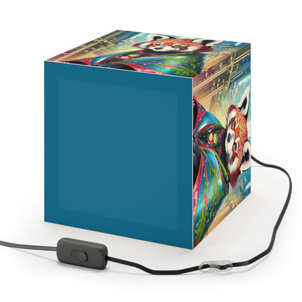 Cybernetic Red Panda Light Cube Lamp