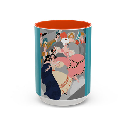 Celestial Masquerade Colorful Mugs – Theatrical Elegance & Floating Whimsy
