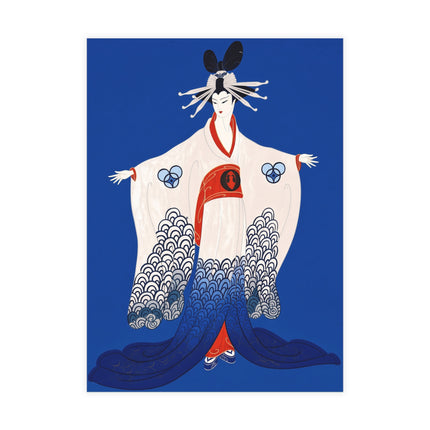 🌊👘 The Lady Of The Blue Waves Postcard Bundles – Art Deco Fashion Elegance