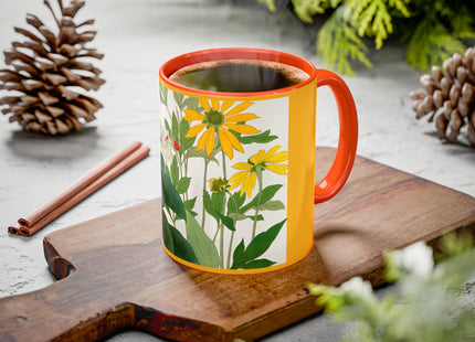 Clerodendrum & Rudbeckia Flower by Tanigami Kônan Colorful Mugs (11oz, 15oz)