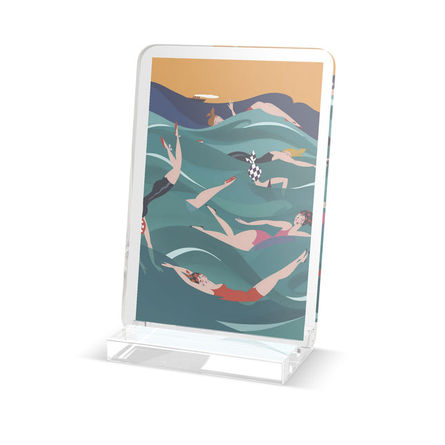 Summer Splash Acrylic Standee – Carefree Beach Joy & Mid-Century Fun