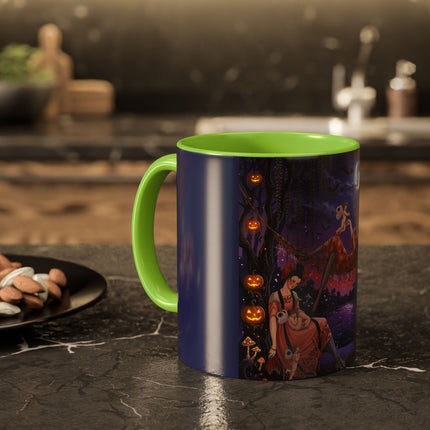 🌙🎃 Moonlit Mischief In The Pumpkin Grove Colorful Mug – Whimsical Halloween Fantasy