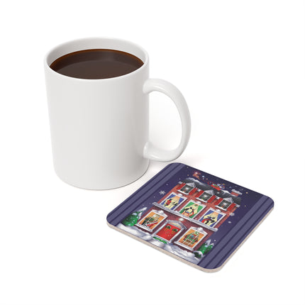 A Christmas Eve Celebration Cork Back Coaster