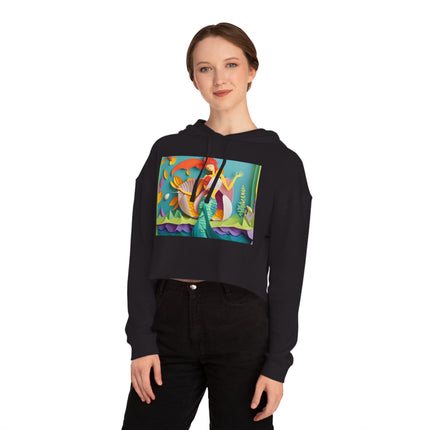 Charming Mermaid Women’s Cropped Hooded Sweatshirt