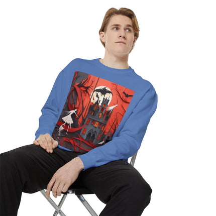 Halloween Night Scene Unisex Garment-Dyed Sweatshirt