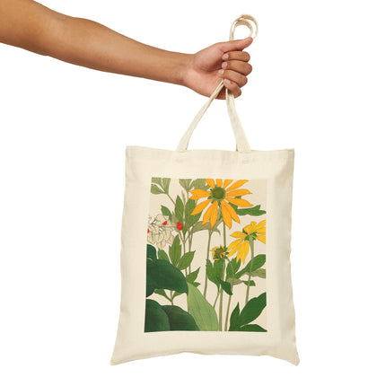 Clerodendrum & Rudbeckia by Tanigami Kônan Cotton Canvas Tote Bag