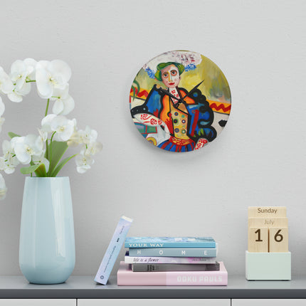 A Mulher by Amadeo de Souza-Carosa Acrylic Wall Clock, Round and Square
