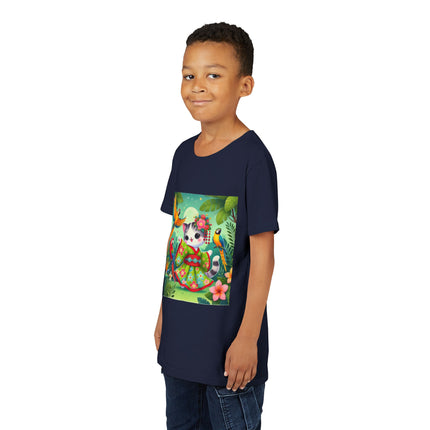 Parrot Dance of the Geisha Kitten Youth Short Sleeve Tee