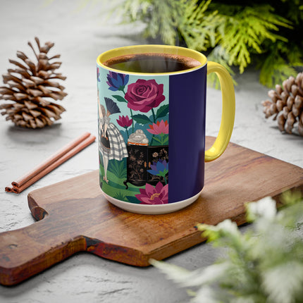 The Lady Of The Lotus Garden Colorful Mugs – Art Deco Botanical Elegance