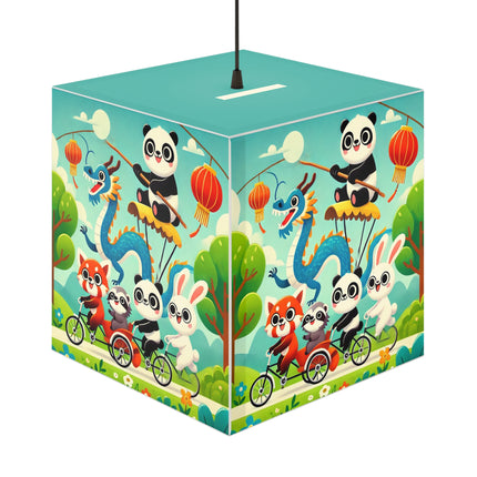 🚲🐼 The Rolling Along Together Light Cube Lamp – Friendship, Fun & Playful Adventure