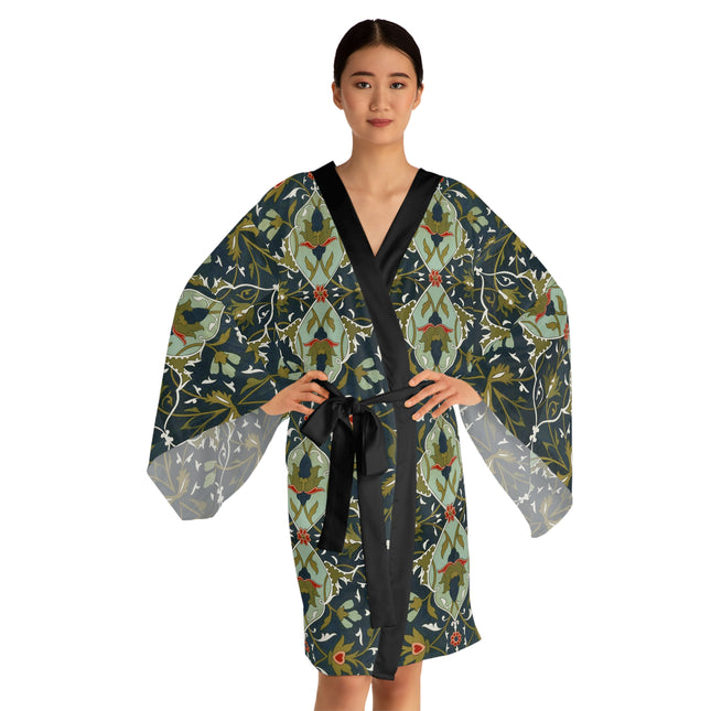 Ornamental Tiles (Pl. 10) from the Afghan Boundary Commission Long Sleeve Kimono Robe (AOP)