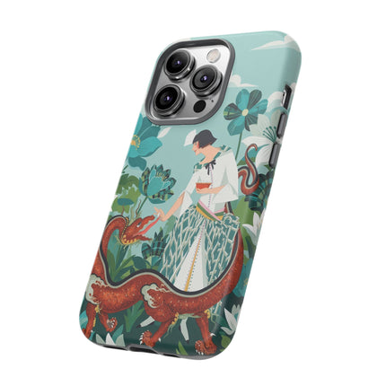 🐉🌿 The Dragon Keeper Phone Case – Art Deco Floral Fantasy