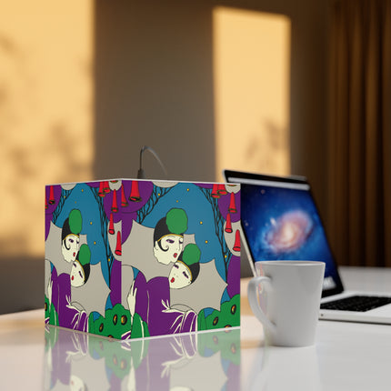 Two Pierrots Light Cube Lamp