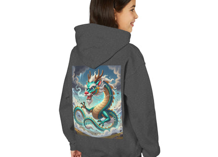 Tibetan Dragon in Battle Youth Heavy Blend Hooded Sweatshirt