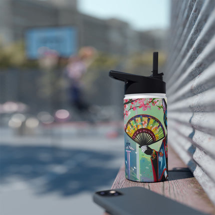 Cyberpunk Geisha Stainless Steel Water Bottle