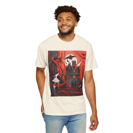 Halloween Night Scene Unisex Garment-Dyed T-shirt