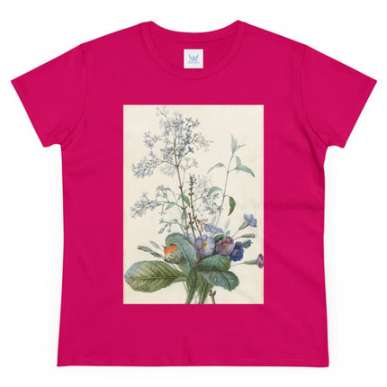A Bouquet of Flowers with Insects by Pierre Joseph Redouté Women's Midweight Cotton Tee