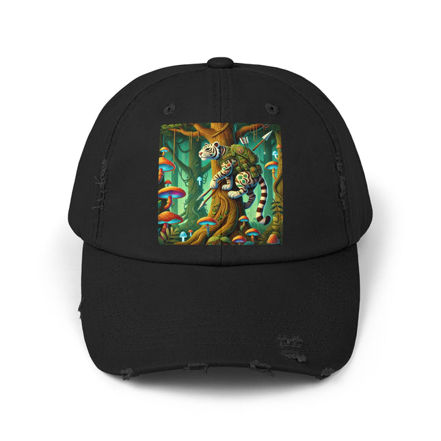 Silent Stripes Unisex Distressed Cap