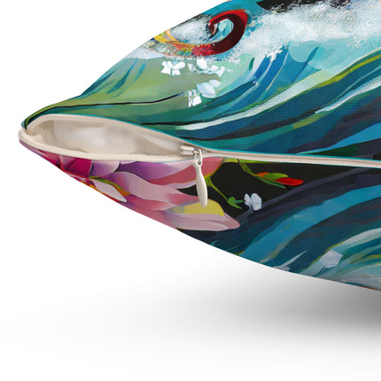 Seahorse Symphony Spun Polyester Square Pillow
