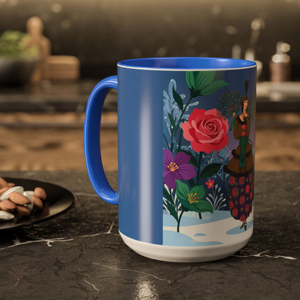 🌹❄️ The Holly Rose Of Winter Colorful Mug – Art Deco Christmas Garden