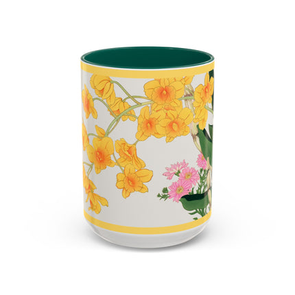 Golden Bow Orchid by Tanigami Kônan Colorful Mugs (11oz, 15oz)