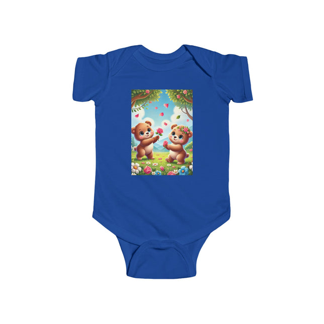 Petals and Paws Baby Bodysuit – Teddy Bear Garden Friendship Design