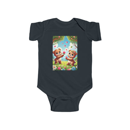 Petals and Paws Baby Bodysuit – Teddy Bear Garden Friendship Design