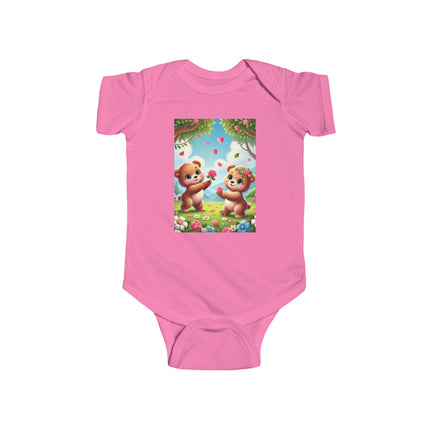 Petals and Paws Baby Bodysuit – Teddy Bear Garden Friendship Design