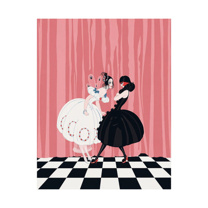 🎭🖤 The Ladies Of The Midnight Masquerade Matte Vertical Poster – Art Deco Fashion Illustration