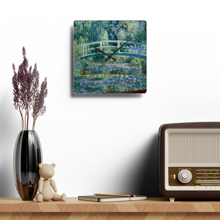 Water Lilies and Japanese Bridge by Claude Monet Acrylic Wall Clock, Round and Square