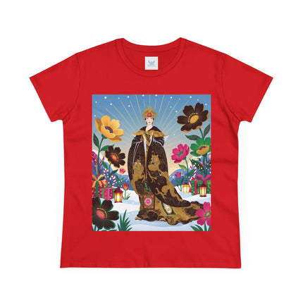 🌸✨ The Golden Garden Empress Cotton Tee – Asian-Inspired Floral Fantasy