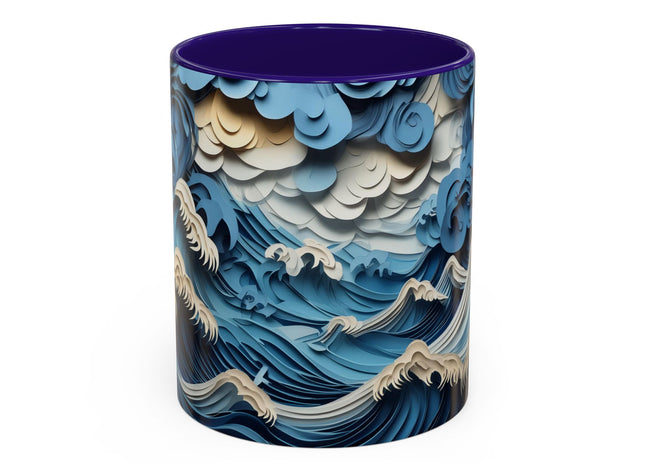 Dramatic Ocean with Crashing Waves Colorful Mugs (11oz, 15oz)