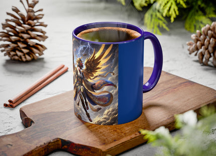 Valkyrie Descending Through Storm Colorful Mugs (11oz, 15oz)