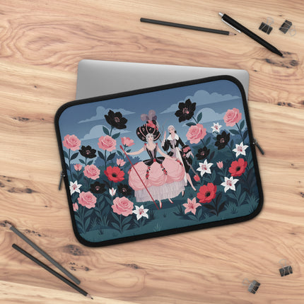 🌹🎭 The Ladies Of The Midnight Rose Garden Laptop Sleeve – Art Deco Floral Masquerade
