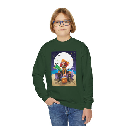 Moonlit Pirate Halloween Youth Crewneck Sweatshirt