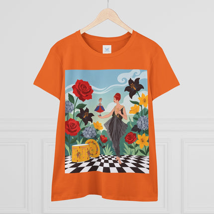 🌹🖤 The Rose Garden Dollmaker Cotton Tee – Art Deco Fashion Fantasy
