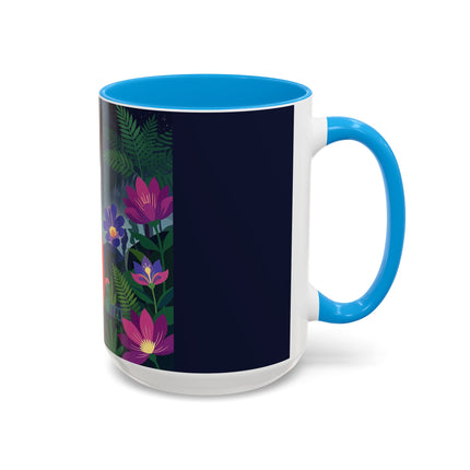 Moonlight Waltz Among The Blossoms Colorful Mugs – Art Deco Floral Enchantment