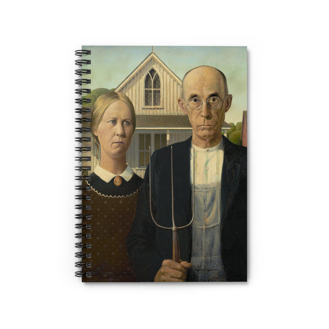 American Gothic by Grant Wood Spiral Notebook - Ruled Line