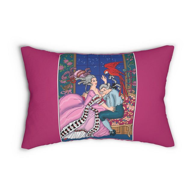 The Jealous Parrot by George Barbier Spun Spun Polyester Lumbar Pillow