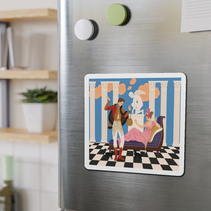 🐈🏛️ The Grand Salon Courtship Die-Cut Magnets – Art Deco Neoclassical Romance