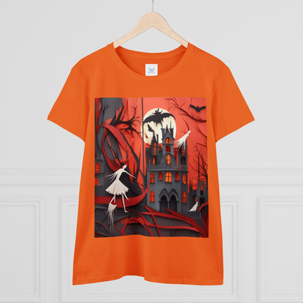 Halloween Night Scene Women's Midweight Cotton Tee
