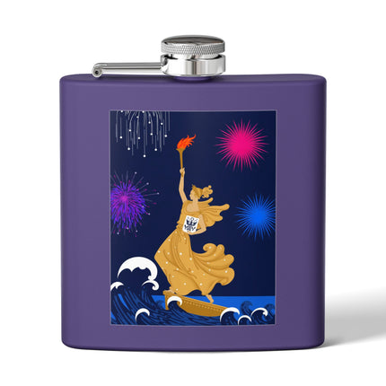 Liberty's Triumph Stainless Steel Flask – Art Deco Glory & Triumphant Spirit