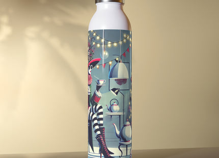 Whimsical Christmas Tea Party Slim Water Bottle