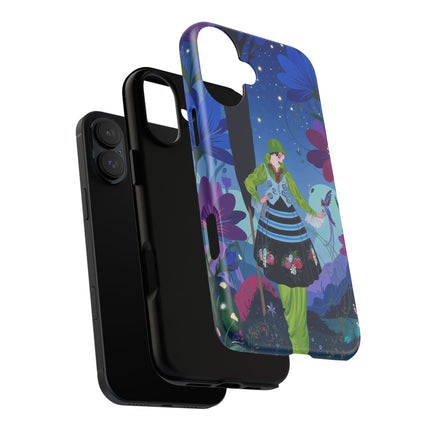 🌸🐦 The Lady Of The Midnight Bird Garden Phone Case – Art Deco Floral Fantasy