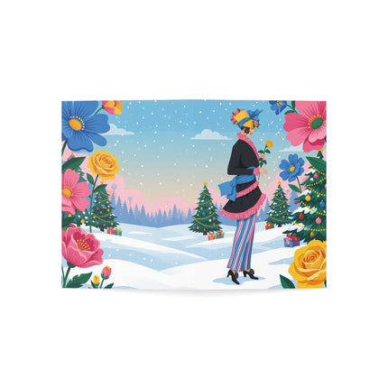 🌹🎄 The Lady Of The Christmas Rose Greeting Card – Art Deco Holiday Elegance