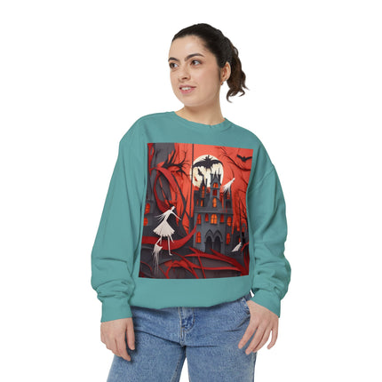 Halloween Night Scene Unisex Garment-Dyed Sweatshirt
