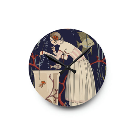 The Dazzling Little Fish by George Barbier Acrylic Wall Clock