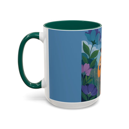The Lady And The Sea Breeze Colorful Mugs – Art Deco Coastal Serenity