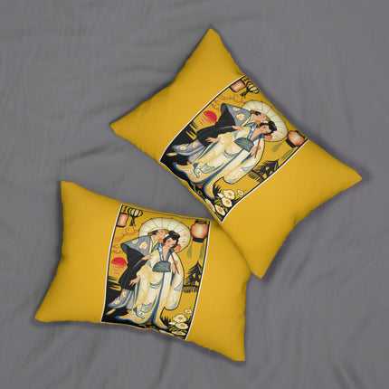 Golden Embrace Spun Polyester Lumbar Pillow